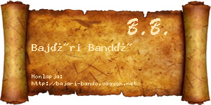 Bajári Bandó névjegykártya